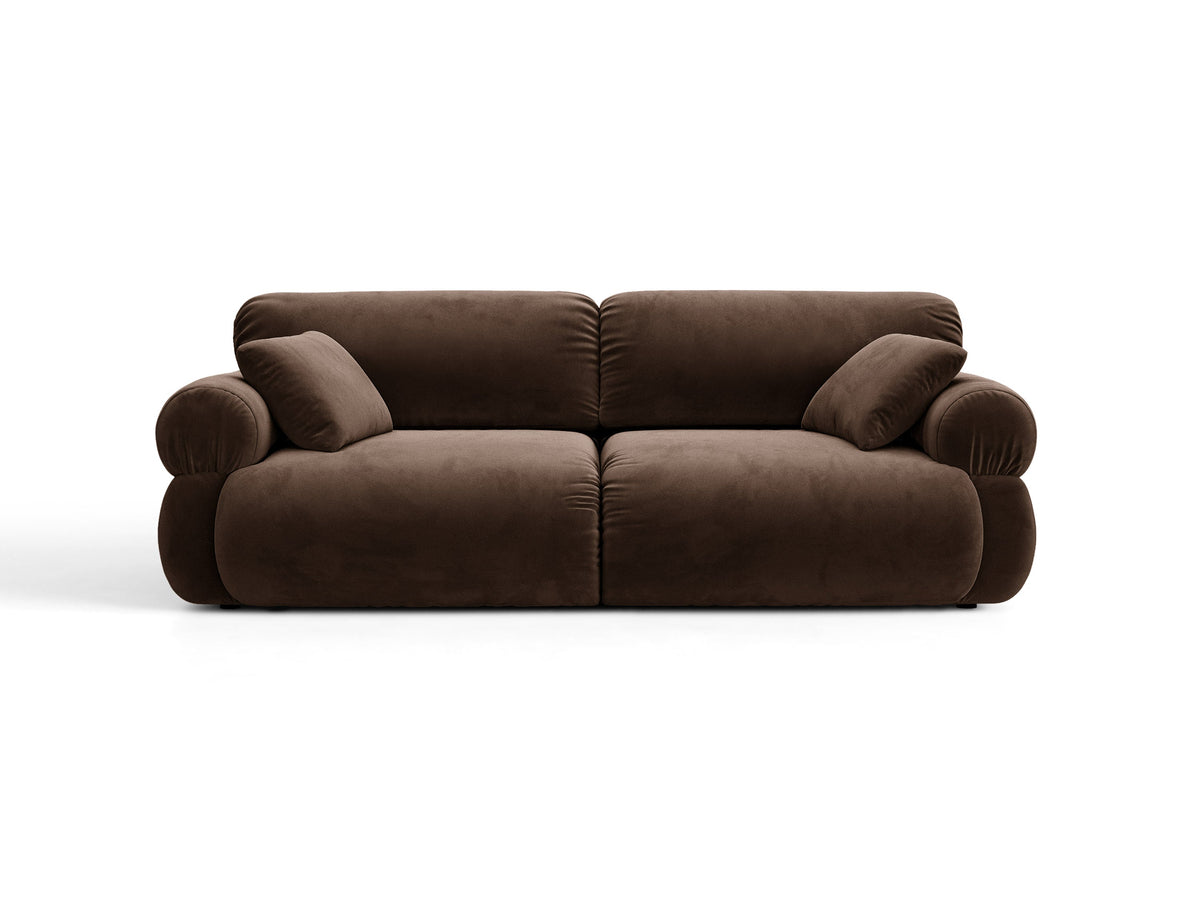 Ophelia Sofa in Velluto 3 Posti Salvador - Cioccolato