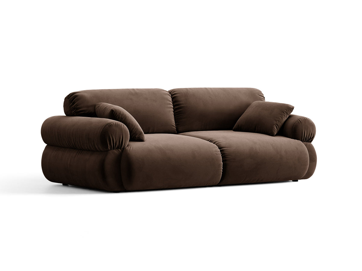 Ophelia Sofa in Velluto 3 Posti Salvador - Cioccolato