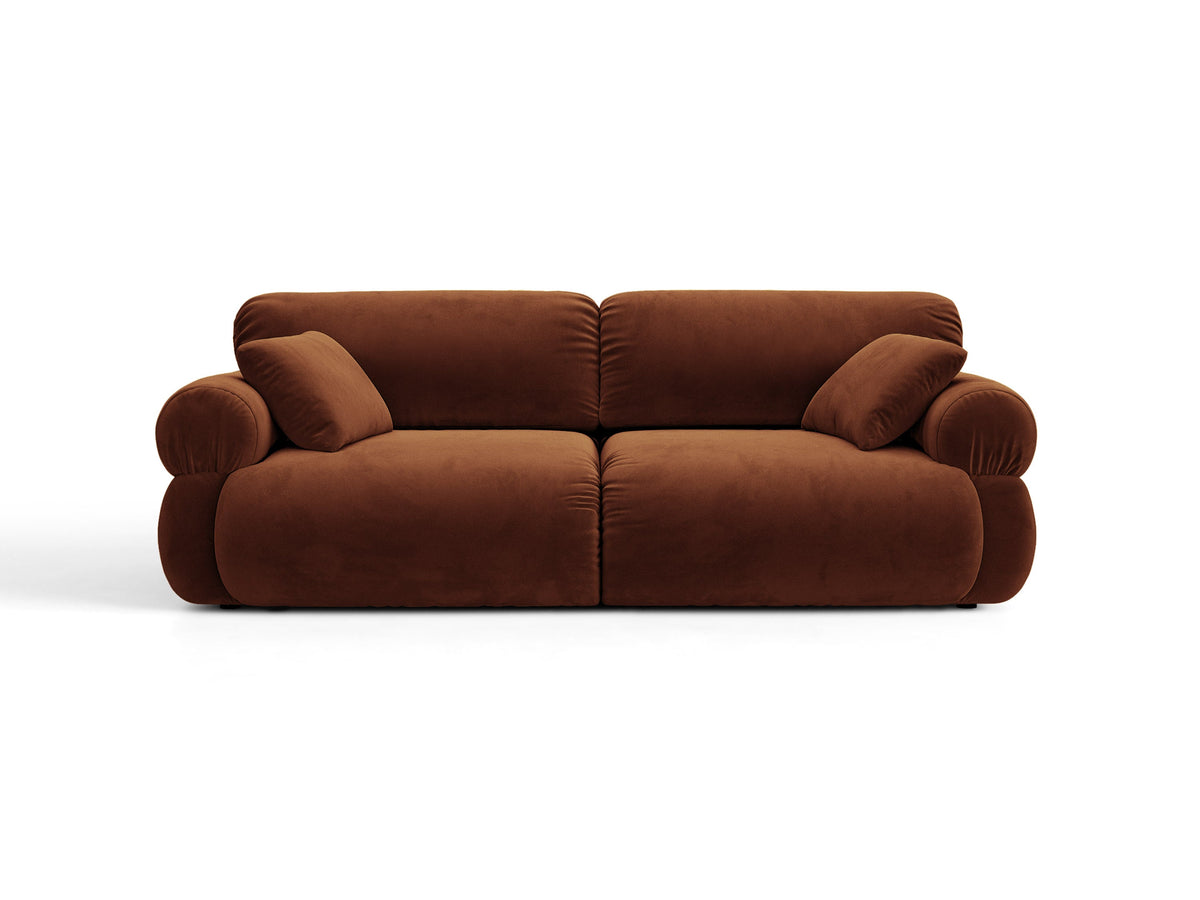 Ophelia Sofa in Velluto 3 Posti Salvador - Marrone