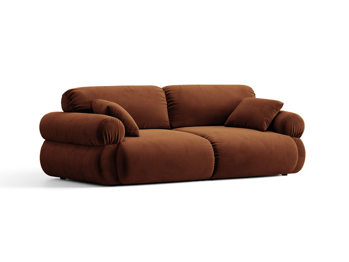 Ophelia Sofa in Velluto 3 Posti Salvador - Marrone