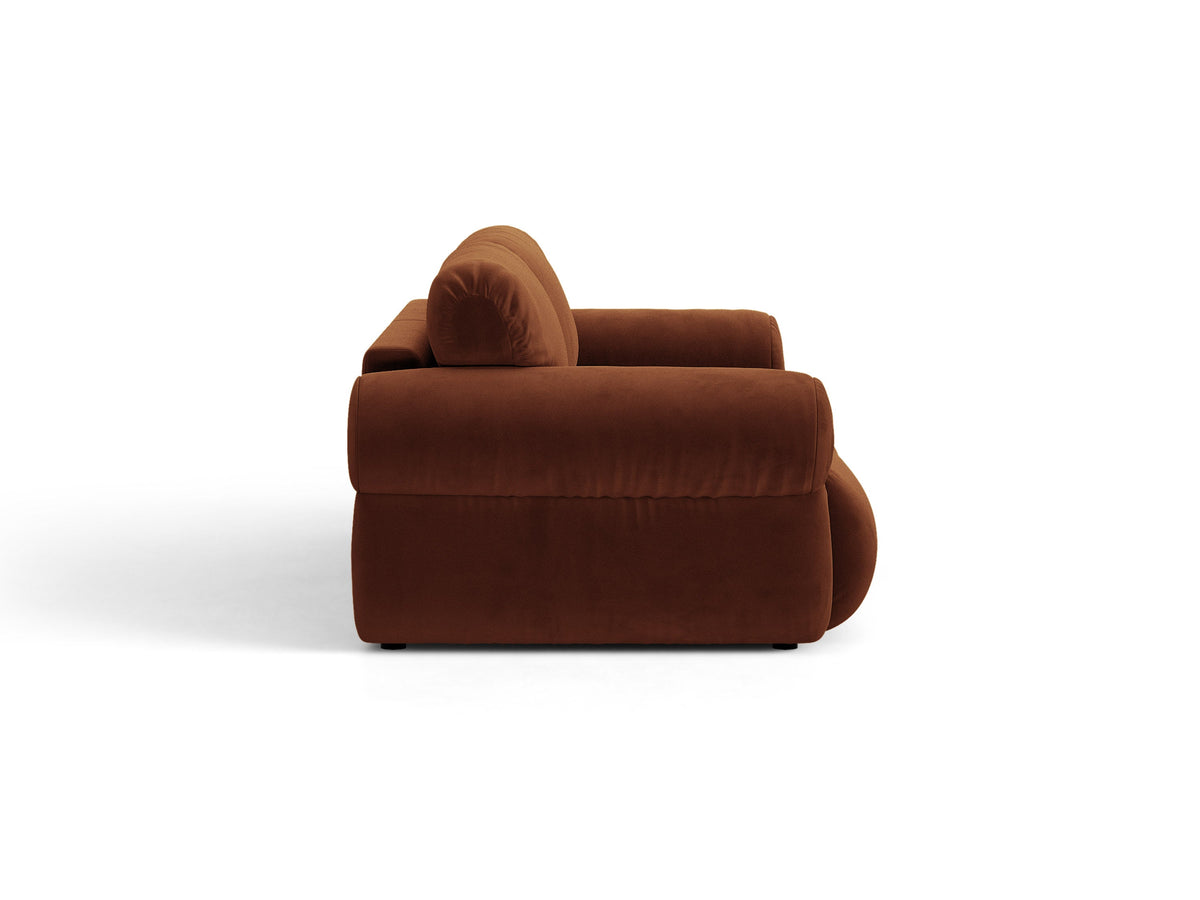 Ophelia Sofa in Velluto 3 Posti Salvador - Marrone