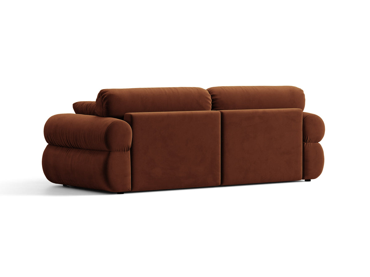 Ophelia Sofa in Velluto 3 Posti Salvador - Marrone