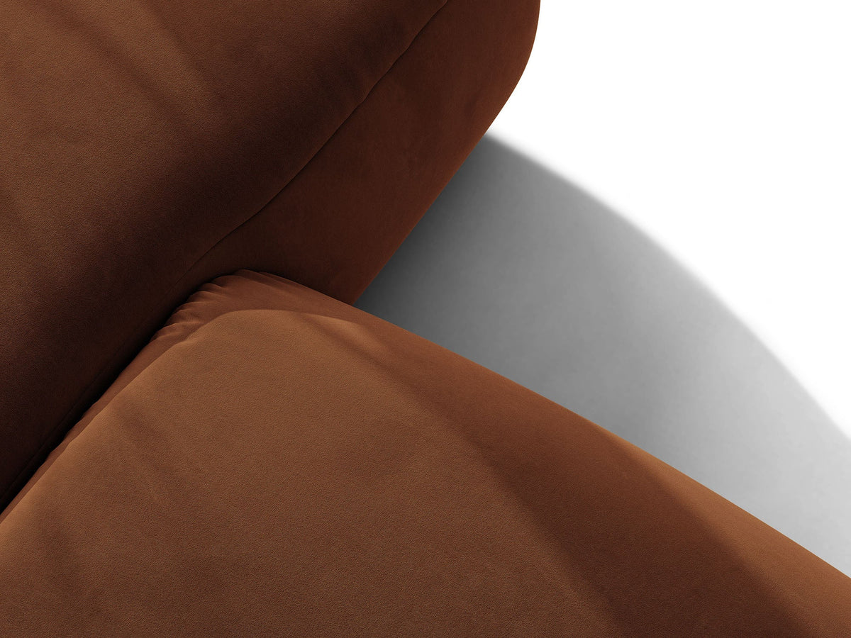 Ophelia Sofa in Velluto 3 Posti Salvador - Marrone