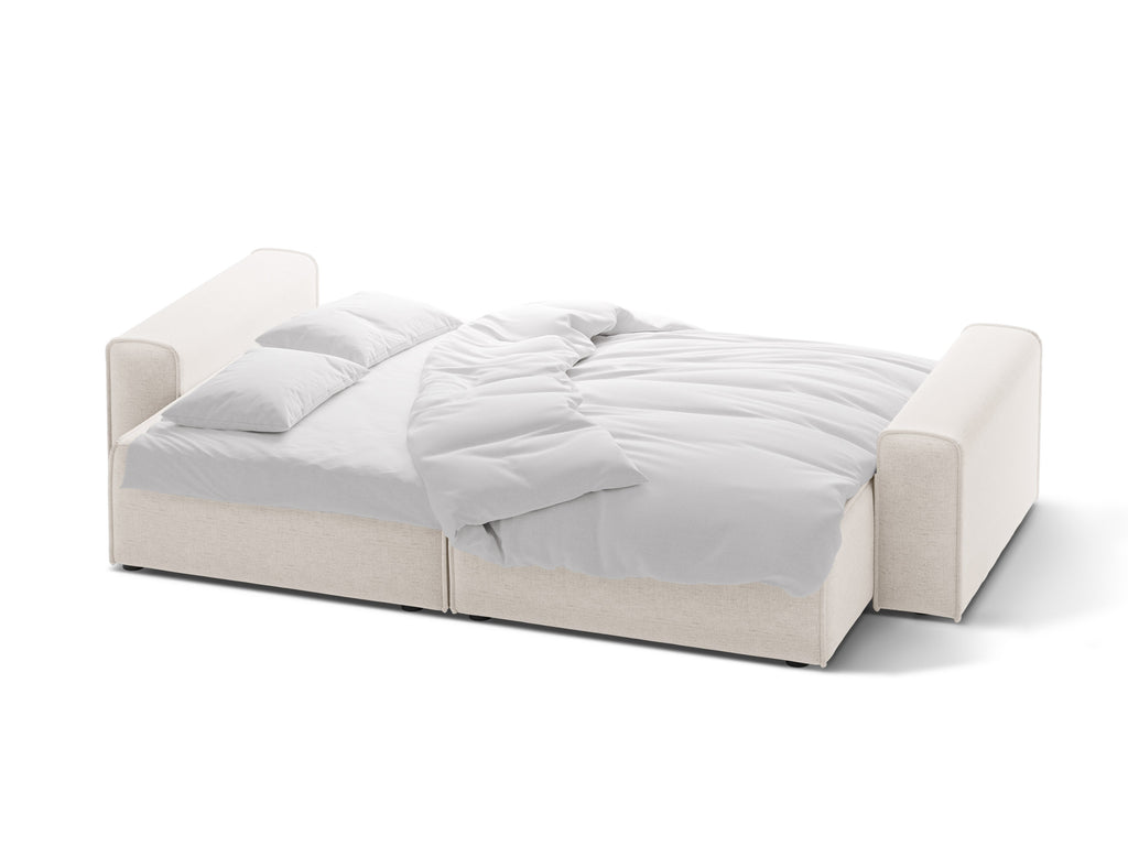 Victor Divano Letto Con Contenitore 3 Posti Moly - Beige chiaro