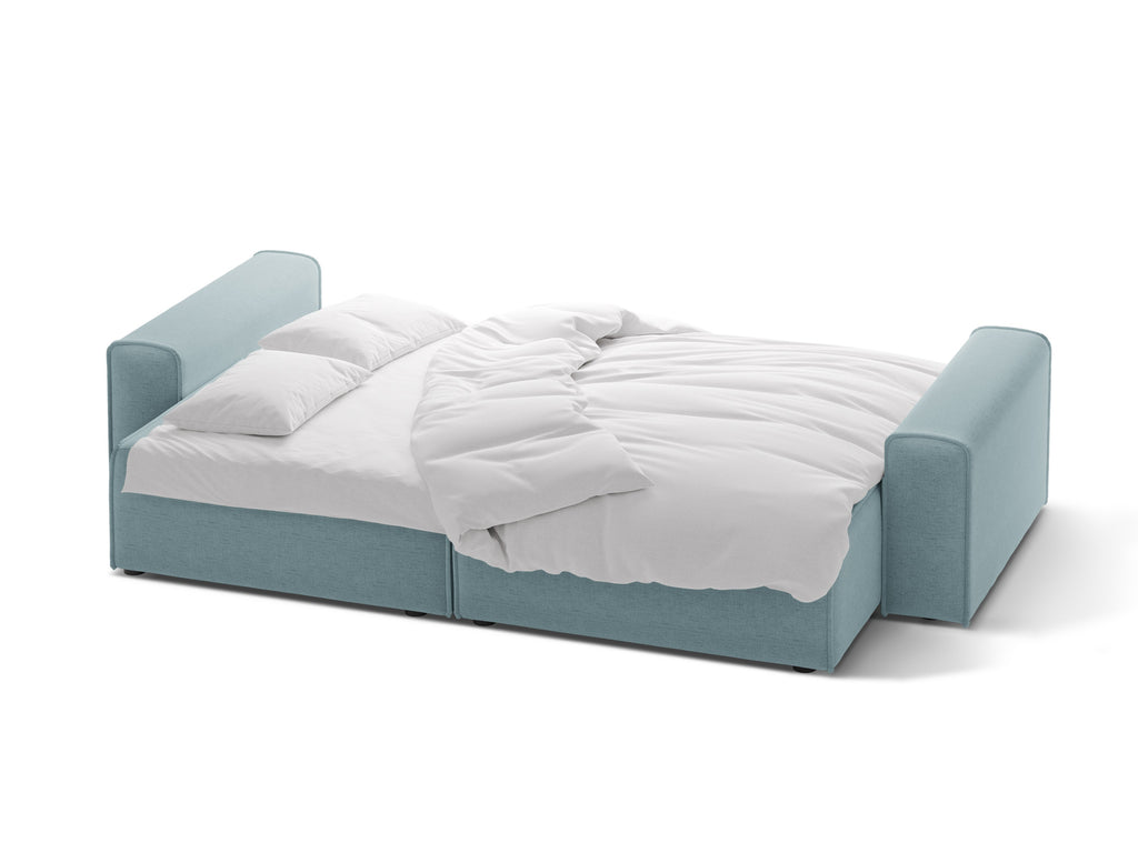 Victor Divano Letto Con Contenitore 3 Posti Moly - Azzurro