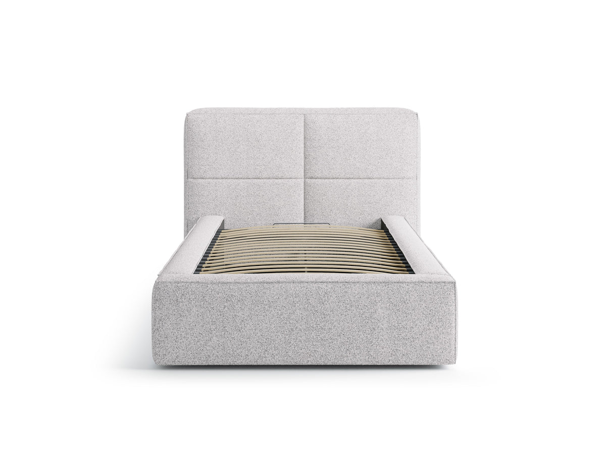 Darren Letto Contenitore Con Testiera Letto Puente - Grigio melange chiaro