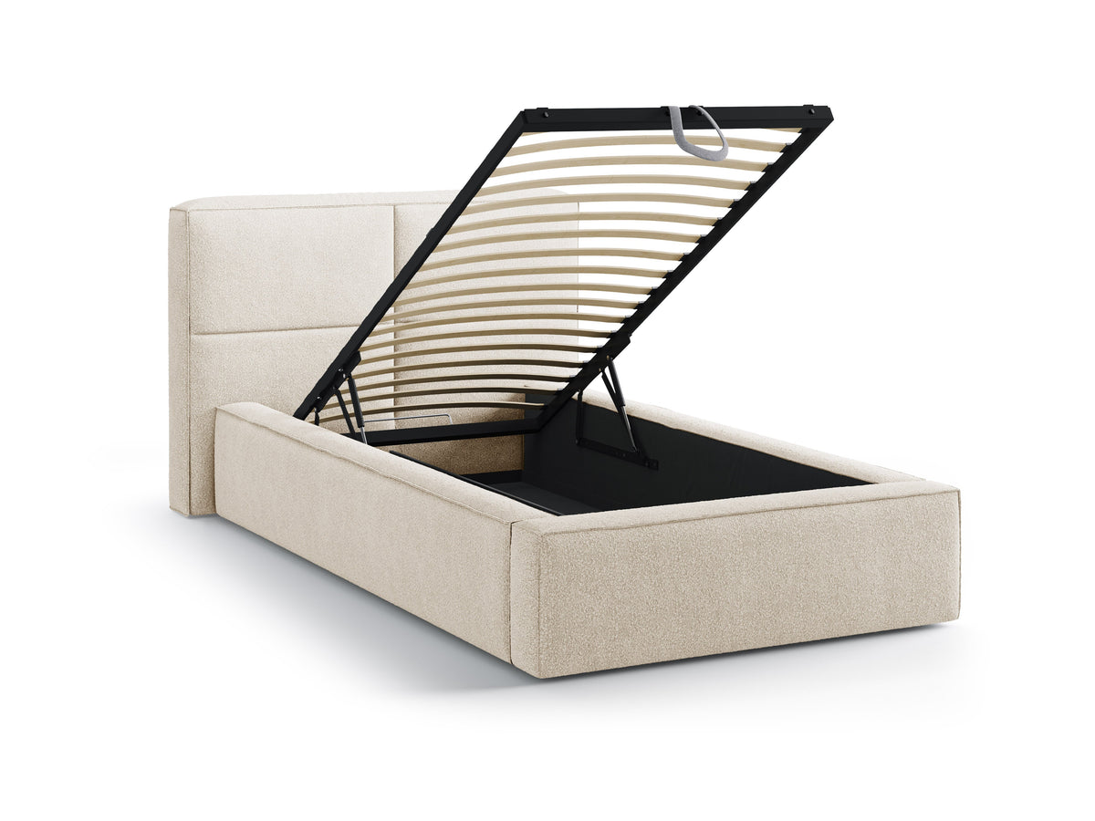 Darren Letto Contenitore Con Testiera Letto LEGEND - Beige chiaro