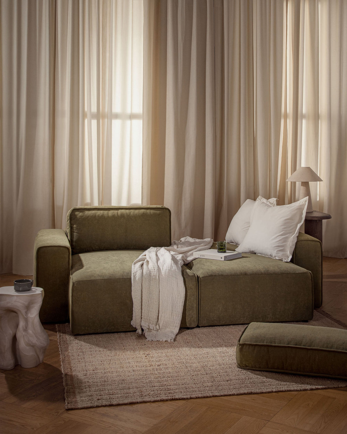 Victor Divano Letto Con Contenitore 3 Posti Moly - Beige chiaro