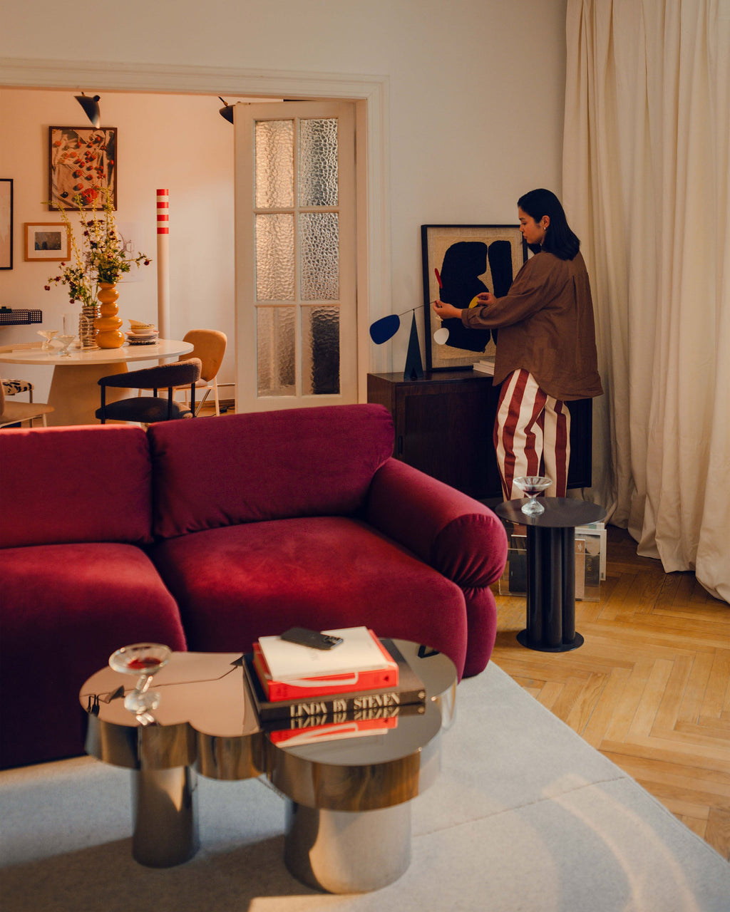 Ophelia Sofa in Velluto 4+ Posti Venus - Borgogna