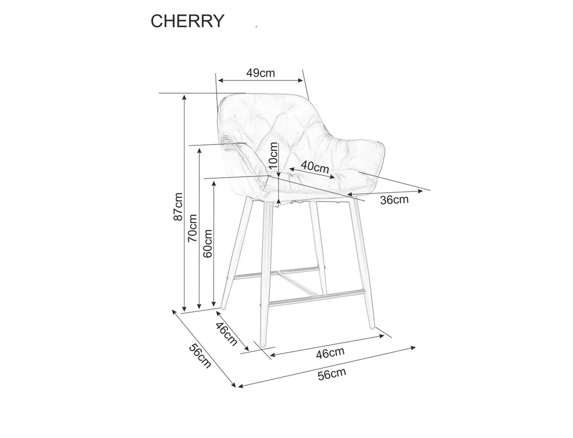 Sgabello CHERRY VELVET