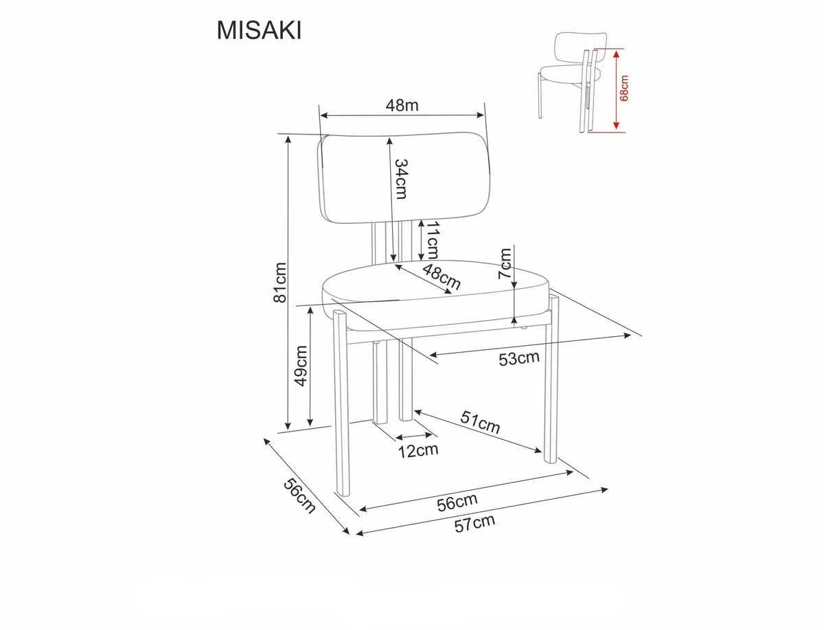Sedia MISAKI NOCE